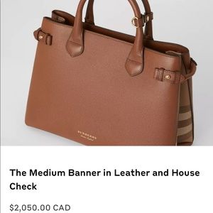 ✨✨SOLD!!SOLD!!!✨✨Medium Banner Leather, HouseCheck